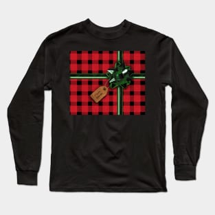 Christmas Gift in red buffalo plaid Long Sleeve T-Shirt